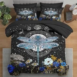 Pamnest Comforter Set King Size, Dragonfly Flower Plant Bedding Kids And Adu. Fixed Price $83.94.
