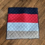 Pottery Barn Kids Block Stripe Quilted Euro Sham Navy Red Blue 26X26. Fixed Price $29.00.