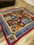 Vtg Pem Patchwork Quilt Americana Cabin Country Cottage 2 Shams King Sz. Fixed Price $140.60.