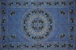 Mandala Elephant Tapestry Cotton Bedspread 106" X 70" Twin Blue. Fixed Price $39.99.