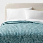 Full/queen Reversible Matelasse Swirl Quilt Teal Blue - Threshold: Woven. Fixed Price $28.99.