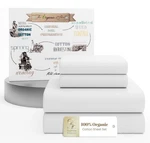 Supreme Elegance Organic 100% Cotton Queen Sheet Set, 18 Deep Pocket, Light .... Fixed Price $46.99.