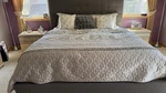 Hotel Collection King Sateen Quilt Coverlet Cotton Silver Light Grey.. Fixed Price $60.00.