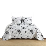 3-PIECE Polyester Black And White Botanical Floral Quilt Bedspread Set BY222. Fixed Price $59.99.