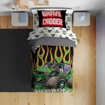 Sunny Side Up Monster Jam Toddler Comforter Set - 4 Piece Preschool Bedding I.... Fixed Price $74.32.