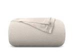 Carressa Linen 100% Pure Cotton, Luxury Queen Size Soft Beige Blanket-herring.... Fixed Price $51.76.