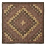 Hand Stitched Country Queen Quilt Brown Green Plaid Block Patchwork Prescott. Fixed Price $180.95.