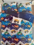 Mi Zone Kids Boys Bedding Quilt + Shams Full/queen Set Trucks Construction Blue. Fixed Price $29.00.