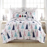 Levtex Home Merry & Bright Collecion - White Pine King, Blue, Red, Green. Fixed Price $145.46.
