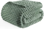 Bnuitland Sage Green Flannel Throw Blanket (50X70 Inches), 300 Gsm Fleece Cozy. Fixed Price $21.99.