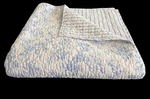 Vtg Ralph Lauren Full Queen Floral Blue White Stripe Quilt Reversible X90. Fixed Price $120.00.