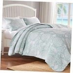 Greenland Home Coastal Paradise Reversible 3-PIECE King/cal Marina Seafoam. Fixed Price $86.53.