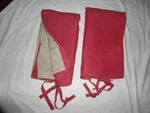 Peking Handicraft Clay Red & Tan Linen Quilted (2) Pillow Shams 20 X 36. Fixed Price $39.20.