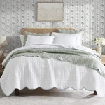 Wdcozy White Oversized California King Quilt Bedding Set, Scalloped. Fixed Price $95.20.