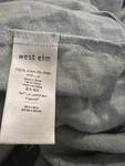 West Elm Queen Size Light Blue 100% Linen Duvet Cover Set 3 Pcs. Fixed Price $89.00.