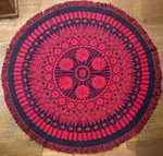 Vintage 70S Boho India Floral Round Throw Blanket Decorative Tapestry. Fixed Price $125.00.