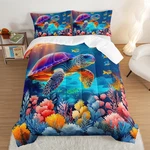 Ocean Bedding Turtle Comforter Set Queen Size,undersea World Collections. Fixed Price $84.99.