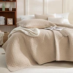 Sanracie 100 Cotton Oversized King Quilt 120X120 Warm Taupe Colored Cross. Fixed Price $207.69.