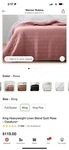 Casaluna Heavyweight Linen Blend Quilt King Rose. Fixed Price $65.00.