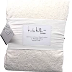 3PC Nicole Miller Artelier Ivory King Duvet Cover Sham Set Matelasse Cotton. Fixed Price $168.99.