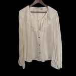 Vintage Stut Collections Silk Ruffle Blouse Cream Button Up Romantic Top Women. Fixed Price $24.99.