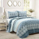 Lush Decor Bohemian Stripe Reversible Cotton Quilt Set, 3 Piece Full/ Qu.... Fixed Price $129.14.