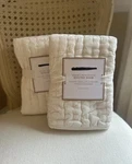 Pottery Barn Teen Velvet Pick-stitch Standard Shams (2) Ivory Nwt Ob Read. Fixed Price $59.89.