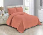 Luxury Oversized Coverlet Embossed Bedspread Set Solid Coral King/california. Fixed Price $32.13.