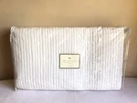 New Pottery Barn Channel Stitch Ivory Cream Silk Velvet Full Queen Quilt. Fixed Price $179.99.