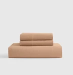 Quince European Linen Fitted Sheet Set King Size Latte Brown No Flat. Fixed Price $104.98.