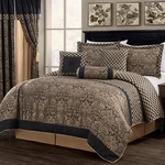 Chezmoi Collection 7-PIECE Black Gold Jacquard Woven Floral Comforter Set. Fixed Price $102.99.