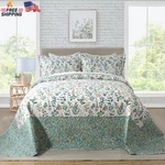 Travan 3-PIECE Floral Quilt Super King Bedding Set, Ultra Soft & Fade Resi. Fixed Price $96.97.