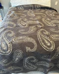 Crate & Barrel Brown Paisley Quilt King Bedspread 108" X 96" With Pillow Sham. Fixed Price $70.00.