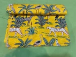Indian Handmade Kantha Quilt Bedspread Soft Cotton Bedding Throw Blanket Jungle. Fixed Price $81.75.