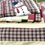Vtg Sonoma Holiday Snowflakes Holly Full/queen 3 Piece Set Quilt +2 Pillow Shams. Fixed Price $87.00.