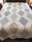 Martha Stewart King White Floral Diamond Cotton Quilted Bedspread 86X94". Fixed Price $68.99.