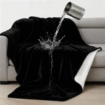 Tisancy Waterproof Bed Blanket, Throw Size XS(45'' 40''), Black/white. Fixed Price $33.75.