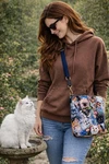 Handmade Kittens, Handbag, Cotton Quilt With Denim Back Zippers Pocket 0139-6. Fixed Price $39.00.