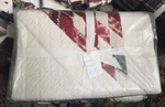 Pottery Barn Noelle Star Applique Quilt Set Ivory Red King 2 Shams 3P New. Fixed Price $499.00.