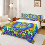 Psychedelic Set Yellow Blue Bed Sheets For Men Adult,glowing Exotic Cool Indi.... Fixed Price $57.59.