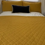 Lush Cor 3 Piece King Ava Diamond Cotton Quilt Sham Set Mustard 104X89. Fixed Price $59.00.