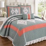Lenox American By Design Chirp Blue Quilt Set Full/queen 88X92 Cotton Bedding Fs. Fixed Price $149.99.
