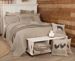 Reversible Twin Quilt Coverlet Farmhouse Cream Gray Ticking Stripe Sawyer Mill. Fixed Price $109.95.