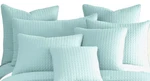 South Shore Fine Linen Set Quilted Pillow Shams Vilano 26 X 20 Aqua Blue Nwot. Fixed Price $29.97.