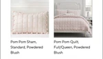 Pottery Barn Pom Full/queen Quilt Set - Blush; Never Used. Fixed Price $200.00.