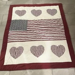Vtg Wall Americana Stars & Stripes Usa Flag Handmade Quilt 56 X 46 Farmhouse. Fixed Price $38.95.