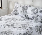 Home Shr Printed Grey White Rose Floral Reversible Coverlet/comforter Set Queen. Fixed Price $21.20.