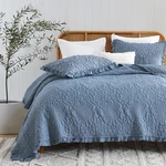 Blue Ruffled Quilt King 106 X 96 3 Pieces Reversible Bedspread Lightweight Home. Fixed Price $104.99.