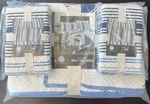 Martha Stewart Full/queen Quilt Set Pillow Shams Blue/white 100% Cotton. Fixed Price $99.50.