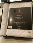 Tribeca Living Brisquiltquwh Brisbane Oversized Set, Twin, White. Fixed Price $51.99.